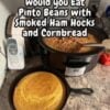 Creamy slow cooker pinto beans simmered with smoked ham hocks and served with fluffy homemade cornbread. This classic Southern comfort food is hearty, flavorful, and perfect for Sunday dinner or any cozy family meal.