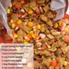 A sweet and salty pumpkin spice snack mix loaded with Honey Nut Chex cereal, pretzels, caramel Bugles, candy corn, Reese’s Pieces, and fall M&M's. Perfect for Halloween parties, movie nights, football gatherings, and Thanksgiving celebrations.