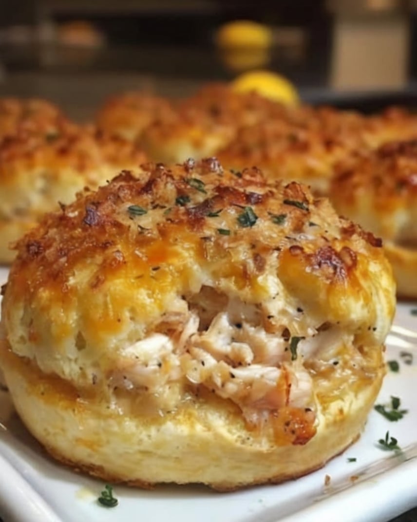 These Crab-Stuffed Cheddar Bay Biscuits feature fluffy cheddar biscuits filled with a creamy lump crab mixture and brushed with warm lemon garlic butter. They're perfect as seafood appetizers, brunch bites, or an easy restaurant-style dinner at home.