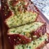 Ultra-moist Pistachio Zucchini Bread made with fresh zucchini, instant pistachio pudding, and crunchy pistachios. Perfect for breakfast, brunch, coffee breaks, meal prep, or dessert.