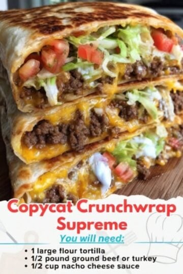 Crispy, cheesy, and loaded with seasoned beef and fresh toppings — these easy homemade crunchwraps are better than takeout and ready in just 30 minutes. A family favorite for quick weeknight dinners!