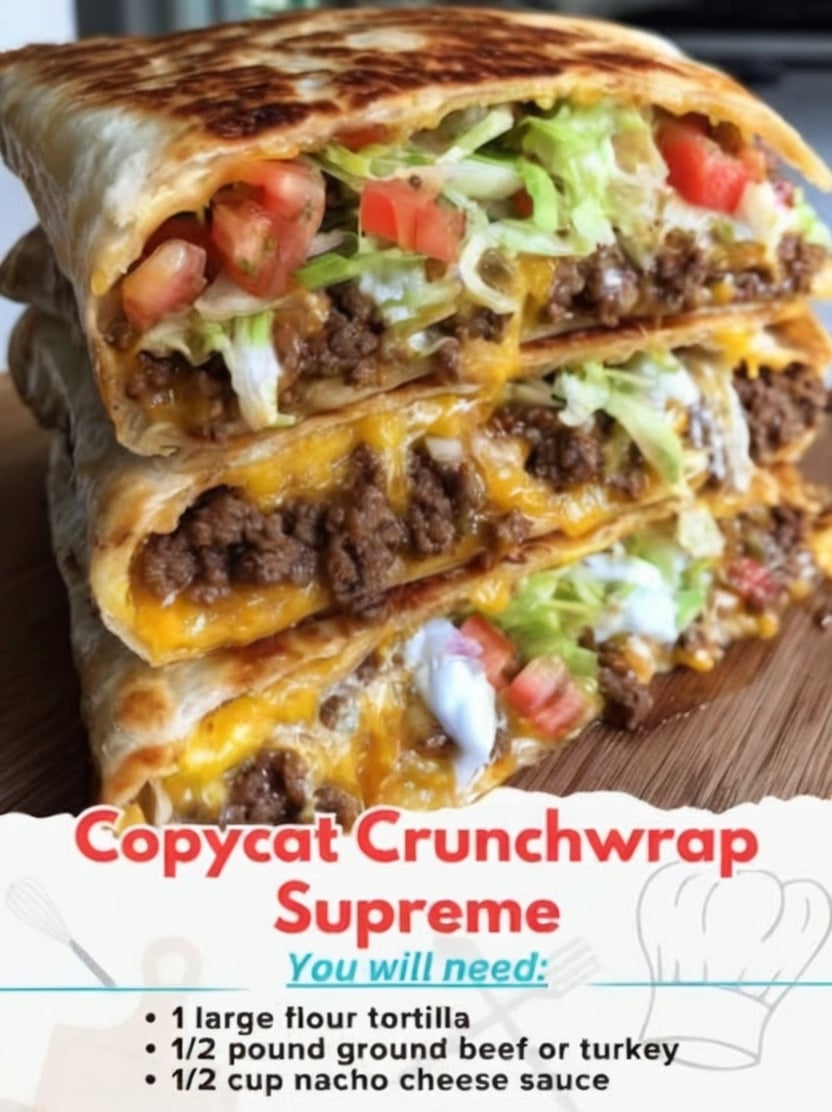 Crispy, cheesy, and loaded with seasoned beef and fresh toppings — these easy homemade crunchwraps are better than takeout and ready in just 30 minutes. A family favorite for quick weeknight dinners!