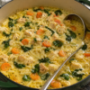 One-pot creamy chicken soup with orzo, vegetables, and spinach. Ready in under 40 minutes and packed with comforting, garlicky flavor.