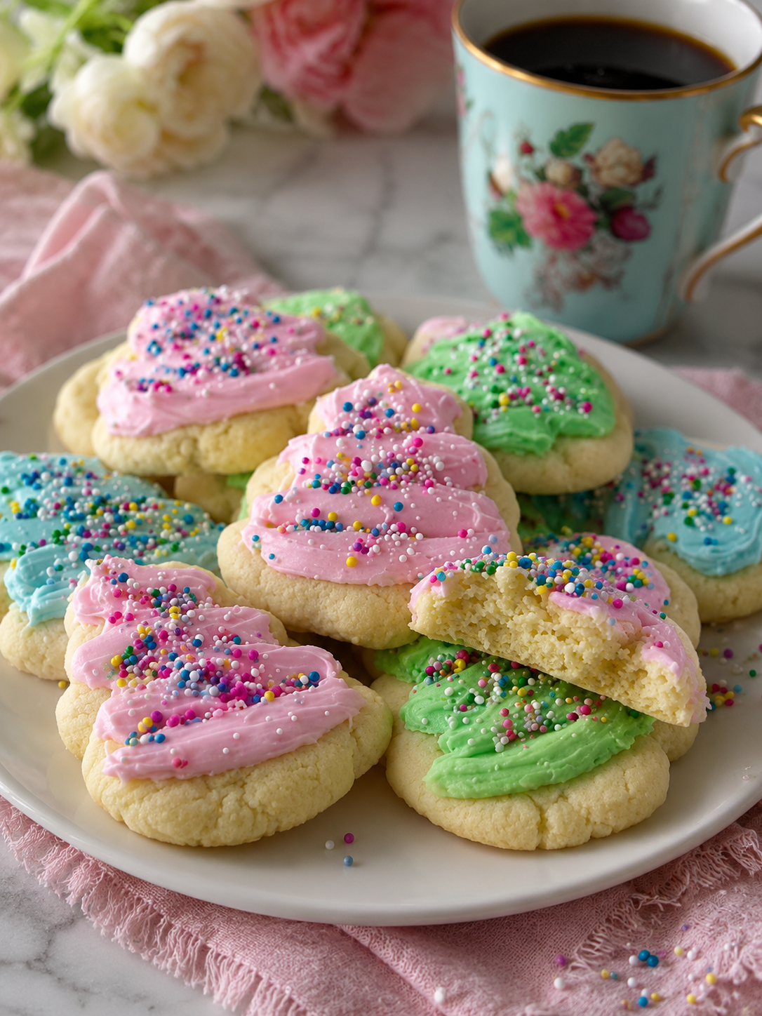 Incredibly soft, melt-in-your-mouth sugar cookies made with cream cheese for lasting tenderness. Easy dough, pale and perfect, with optional simple frosting.