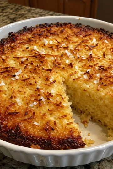 An old-fashioned Impossible Coconut Pie with a golden toasted coconut topping and a rich, buttery custard filling. This easy one-bowl dessert creates its own layers as it bakes and is perfect for holidays, potlucks, or everyday baking.