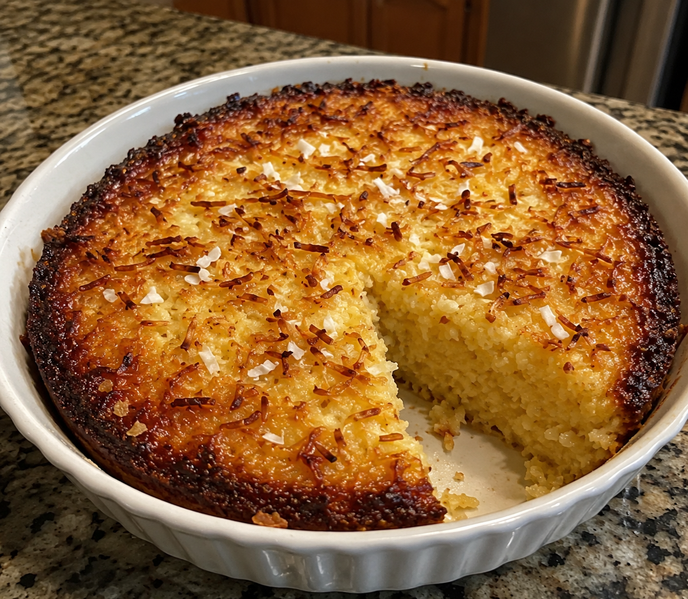 An old-fashioned Impossible Coconut Pie with a golden toasted coconut topping and a rich, buttery custard filling. This easy one-bowl dessert creates its own layers as it bakes and is perfect for holidays, potlucks, or everyday baking.