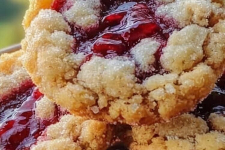 These buttery Raspberry Crumble Cookies feature a tender shortbread-style cookie base, a sweet raspberry jam center, and a golden buttery crumble topping. Baked in a muffin tin, they're perfect for holidays, bake sales, afternoon tea, or an easy homemade dessert.