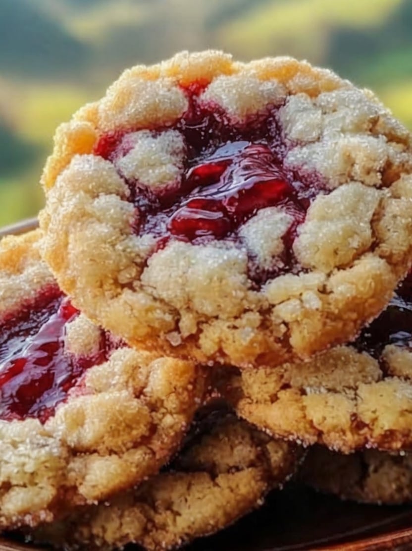 These buttery Raspberry Crumble Cookies feature a tender shortbread-style cookie base, a sweet raspberry jam center, and a golden buttery crumble topping. Baked in a muffin tin, they're perfect for holidays, bake sales, afternoon tea, or an easy homemade dessert.