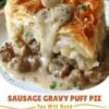 A cozy breakfast casserole made with creamy homemade sausage gravy topped with buttery, flaky puff pastry. This easy bake is perfect for weekend mornings, brunch, and comforting family breakfasts.