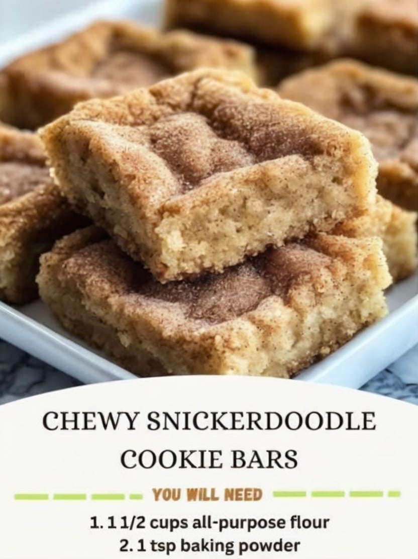 These easy Snickerdoodle Cookie Bars are soft, buttery, and topped with a crackly cinnamon sugar crust. Made in one pan with no rolling or shaping, they're the perfect dessert for holidays, bake sales, or an everyday sweet treat.