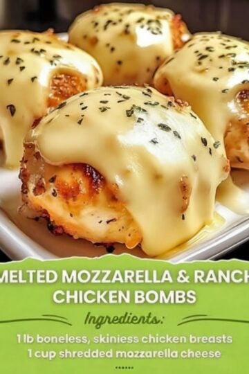 Juicy chicken stuffed with seasoned mozzarella, brushed with buttery herbs, and baked until golden. An easy weeknight dinner that's packed with cheesy comfort.