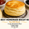 Freshly baked homemade buttermilk biscuits with flaky golden tops and soft buttery layers, served warm on a rustic plate with butter and jam, a classic Southern American comfort food.