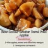 Slow cooker fried apples made with tender apple wedges coated in a glossy cinnamon-brown sugar caramel sauce, served warm in a bowl.