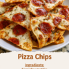 Crispy tortilla pizzas topped with a thin layer of pizza sauce, melted bubbly mozzarella, and curled pepperoni slices with caramelized edges. The tortillas are baked until deeply golden and shatteringly crisp, then cut into triangles and served warm on a parchment-lined baking sheet. Photographed in warm natural light for an easy, cheesy homemade pizza night.
