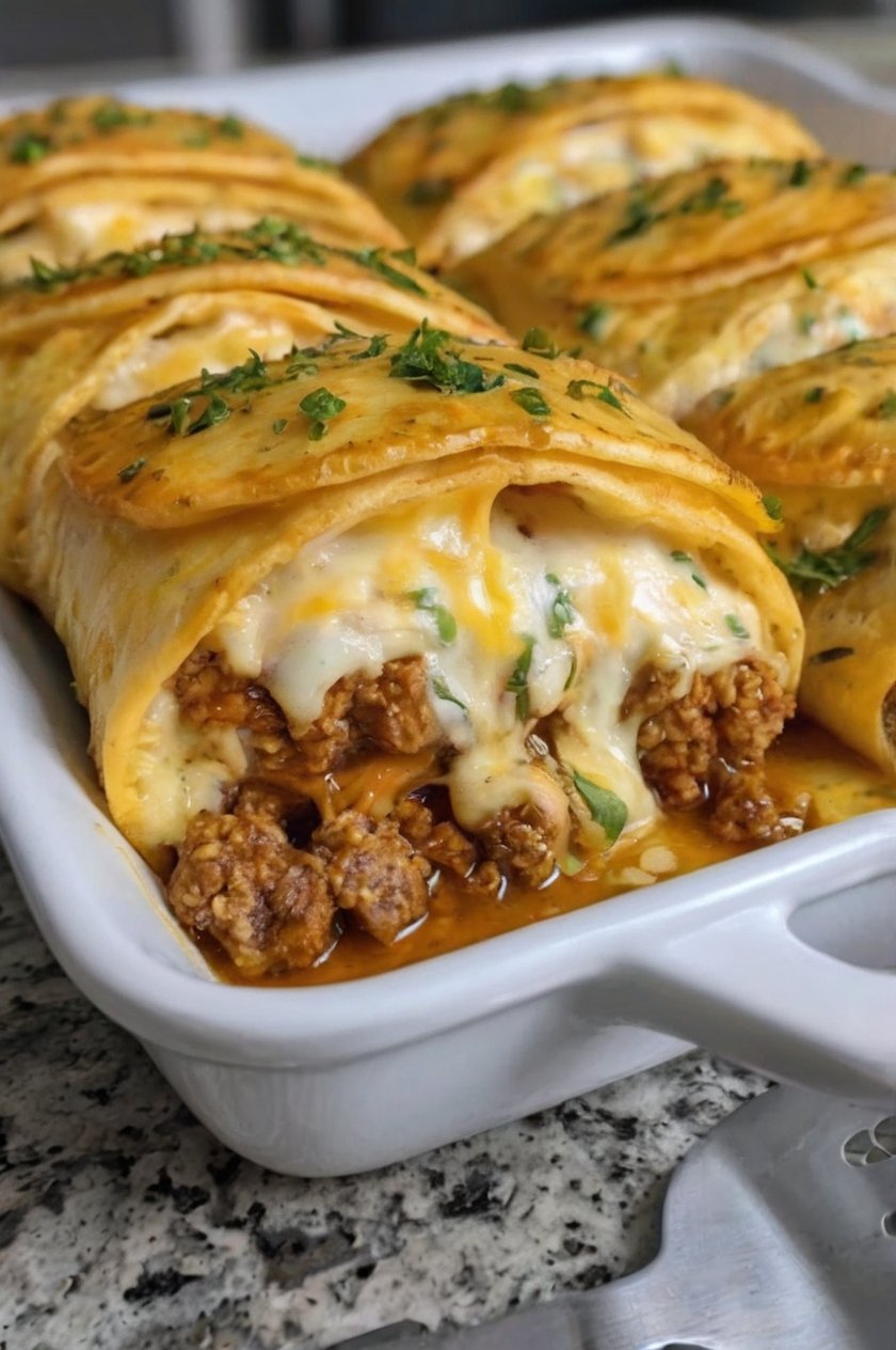 Cheeseburger pockets made with flaky crescent roll dough filled with seasoned ground beef, sautéed onions, ketchup, mustard, Worcestershire sauce, and melted cheddar cheese. The pockets are baked until golden brown and crisp, creating a warm, cheesy handheld meal that's perfect for a quick family dinner or snack.