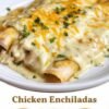 Creamy white chicken enchiladas made with shredded rotisserie chicken, Monterey Jack cheese, and soft flour tortillas, covered in a rich sour cream and green chile sauce. Baked until the cheese is melted, bubbly, and lightly golden around the edges, then finished with fresh herbs for a comforting family dinner.