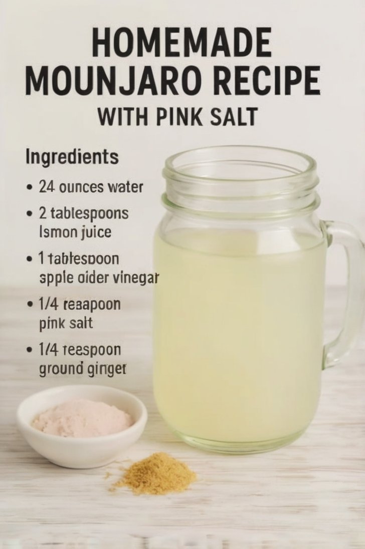 A refreshing homemade lemon hydration drink with ginger and a pinch of pink Himalayan salt, served chilled in a clear glass with fresh lemon slices and a bright, clean presentation.