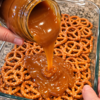 Salty whole pretzel twists, buttery caramel, and a crisp chocolate-nut topping — only five pantry ingredients
