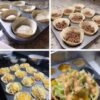 Crispy mini taco cups filled with seasoned ground beef, melted shredded cheese, fresh lettuce, and sweet corn, finished with a creamy drizzle of taco sauce.