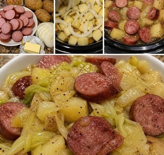 Slow Cooker Kielbasa, Potatoes & Cabbage