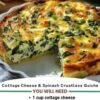 A golden-brown cottage cheese and spinach crustless quiche, packed with tender spinach and melted cheese, with a creamy, fluffy center and lightly crisped edges.