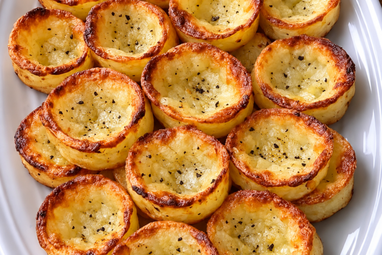 Oven Baked 3 Ingredient Buttery Potato Shell Cups