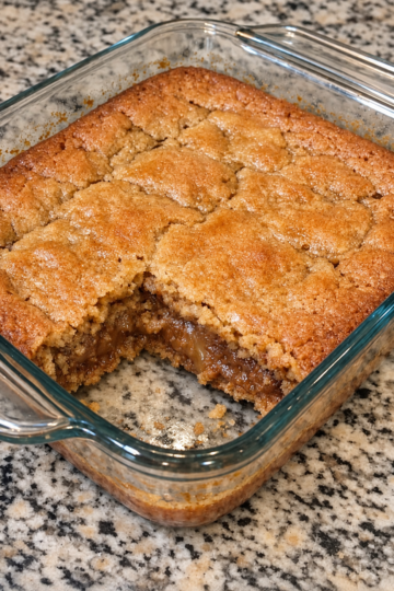 Rich, soft blondie bars with deep caramel-maple flavor from just four pantry ingredients.
