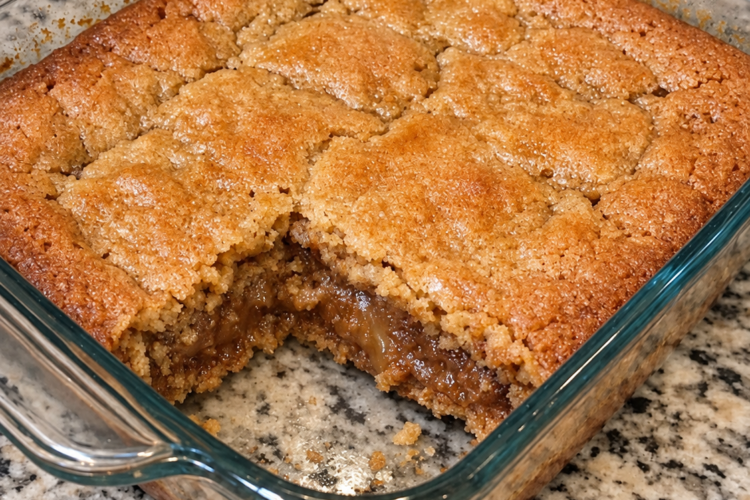 Rich, soft blondie bars with deep caramel-maple flavor from just four pantry ingredients.