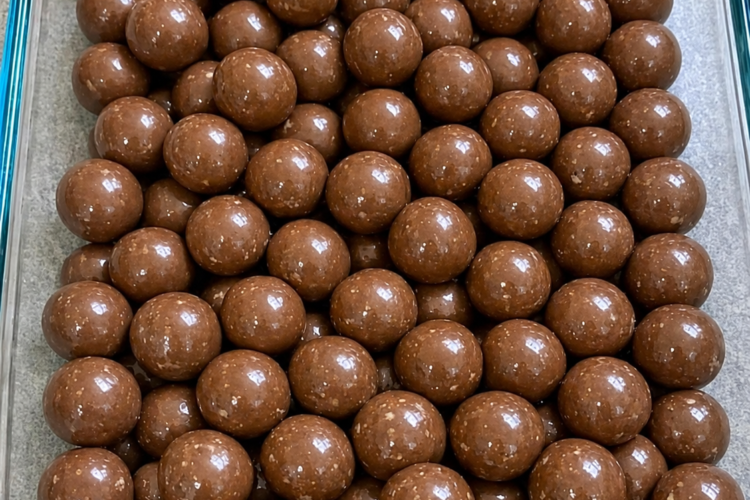 Buttery graham crust, caramel-like condensed milk, melted chocolate, and whole malted milk balls — five ingredients, one dish, pure crunch.