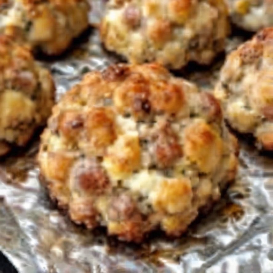 Golden-brown baked meatballs with a crisp, savory exterior and tender, juicy centers, arranged on a foil-lined baking sheet.