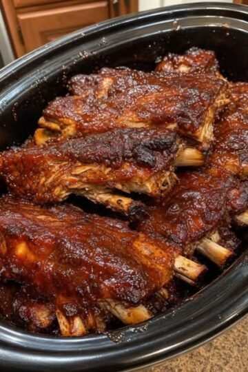 Tender, slow-cooked BBQ Beef Ribs coated in a thick, rich, glossy barbecue sauce that clings to every bite. 🍖🔥 With their deep caramelized color and juicy, meaty texture, these ribs are a comforting family favorite perfect for Sunday dinner!