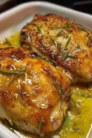 Golden, juicy Garlic Butter Rosemary Chicken Thighs coated in a rich, buttery sauce with fragrant fresh rosemary and garlic. 🍗🌿 The beautifully browned chicken and savory pan juices make this comforting dish perfect for a cozy family dinner, served with mashed potatoes, rice, or crusty bread!