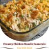 Creamy Chicken Noodle Casserole loaded with tender shredded chicken, soft egg noodles, sweet peas and carrots, and a rich, cheesy sauce, finished with a golden, crunchy topping. 🍗🧀 This comforting family favorite is perfect for busy weeknights and cozy Sunday dinners!