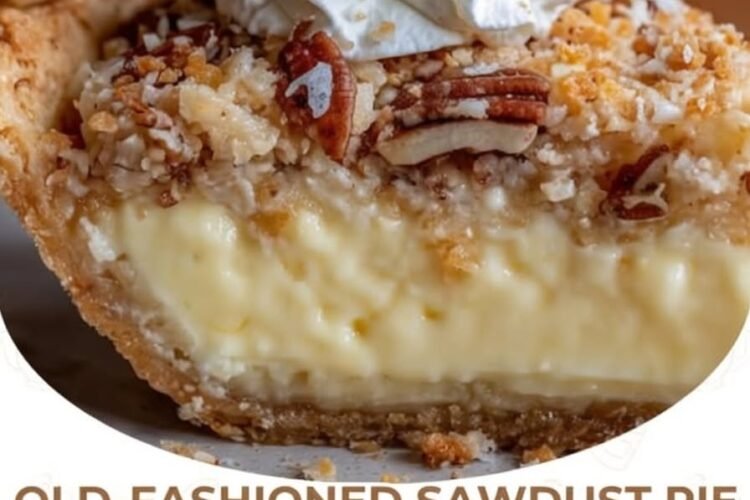 Creamy, gooey Old-Fashioned Kentucky Sawdust Pie, topped with crunchy pecans, sweet coconut, buttery crumbs, and a generous swirl of whipped cream. This nostalgic Southern dessert has a golden crust and a rich, soft center that makes every bite irresistible! 🥧❤️