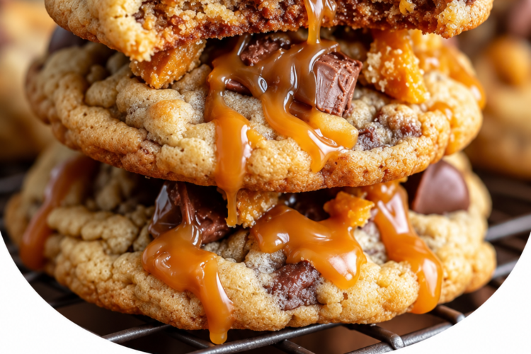 Best Butterfinger Cookies Recipe (Caramel Drizzled)