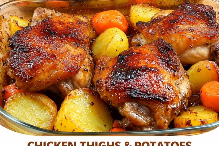 One Pan Chicken Thighs and Potatoes (Crispy Sheet Pan Dinner)