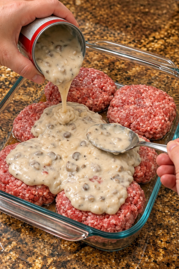 Poor Man's Steak Recipe (Amish Hamburger Steak With Rich & Creamy Mushroom Gravy)