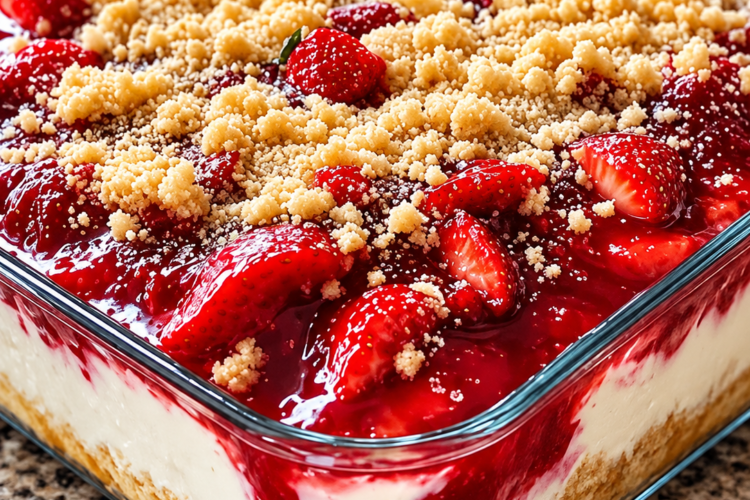 Easy Strawberry Cheesecake Dump Cake
