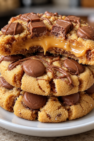 Easy Peanut Butter Caramel Reese's Cookies (No Flour Recipe)