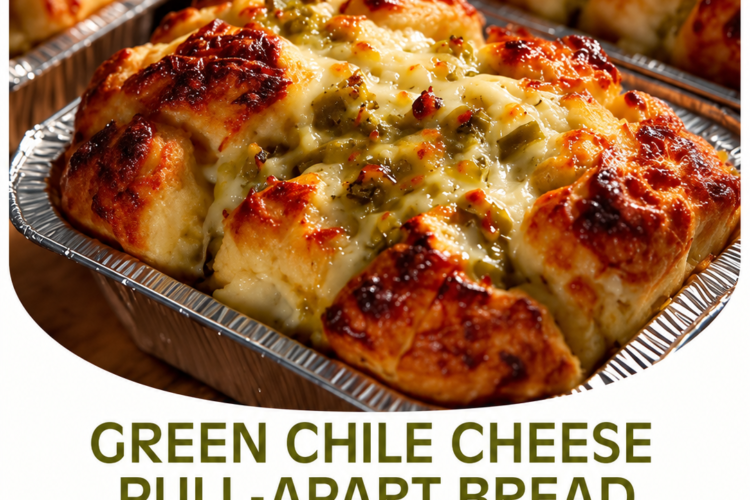 Biscuit pull-apart bread with melted cheese and roasted green chiles.