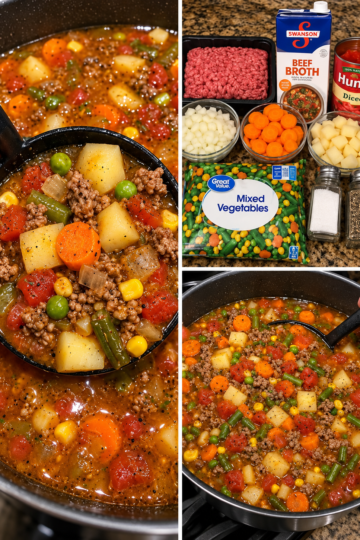 Easy Old Fashioned Ground Beef Vegetable Soup Recipe (Hearty, Budget-Friendly & One Pot)