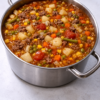 Rich, tomatoey broth with fall-apart beef and tender vegetables — budget-friendly and freezer-perfect.