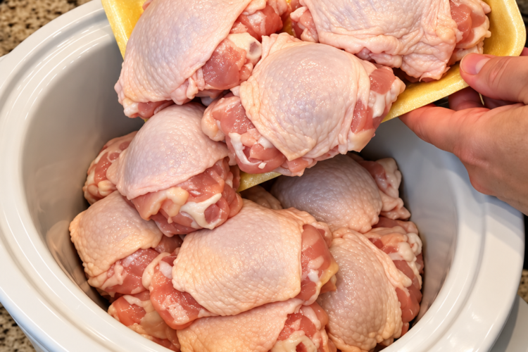 Easy Slow Cooker French Onion Chicken Thighs Recipe (4 Ingredients)