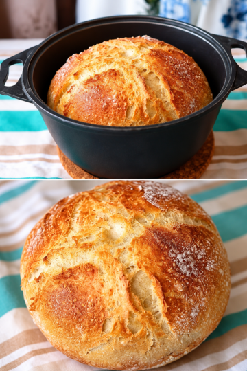 No-Knead Dutch Oven Bread Recipe (Crusty Artisan Bread With 4 Ingredients)