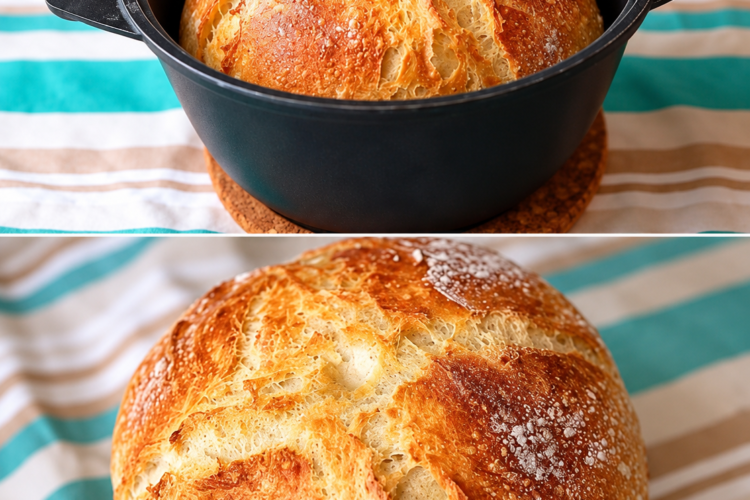 No-Knead Dutch Oven Bread Recipe (Crusty Artisan Bread With 4 Ingredients)