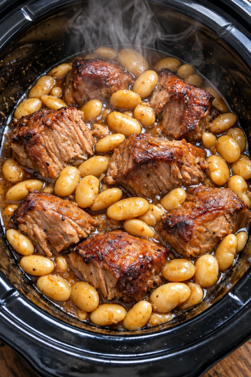 Slow Cooker 4-Ingredient Amish Pork and Butter Beans Recipe (Tender, Juicy & Fall-Apart)