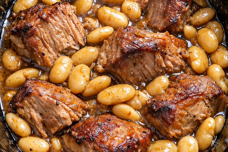 Slow Cooker 4-Ingredient Amish Pork and Butter Beans Recipe (Tender, Juicy & Fall-Apart)