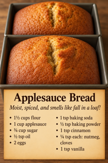 Easy Moist Applesauce Bread Recipe (Cinnamon Spiced & Perfect For Fall